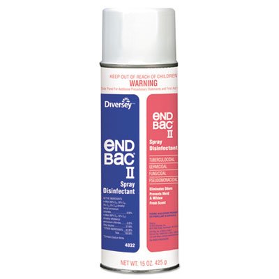 DVO 04832 End Bac II Spray Disinfectant, Unscented, 15 oz Aerosol, 12/Carton DVO04832