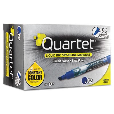 Quartet 5001-3MA EnduraGlide Dry Erase Marker, Chisel Tip, Blue, Dozen QRT50013M