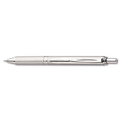 Pentel EnerGel Alloy RT Retractable Liquid Gel Pen, .7mm, Chrome Barrel, Black Ink PENBL407A