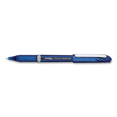 Pentel EnerGel NV Stick Gel Pen, 0.5 mm Needle Tip, Blue Ink/Barrel, Dozen PENBLN25C