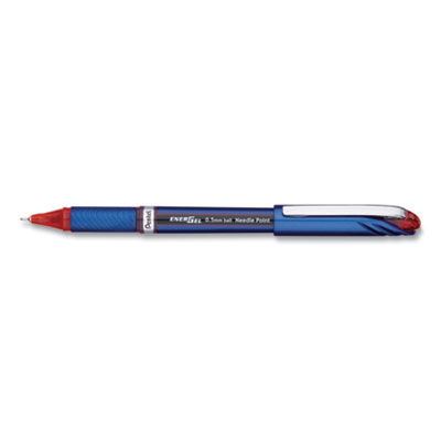 Pentel EnerGel NV Stick Gel Pen, 0.5 mm Needle Tip, Red Ink/Barrel, Dozen PENBLN25B