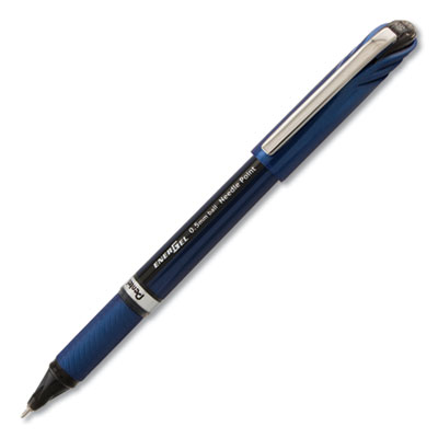 Pentel EnerGel NV Stick Gel Pen, 0.5 mm Needle Tip, Black Ink, Gray Barrel, Dozen PENBLN25A