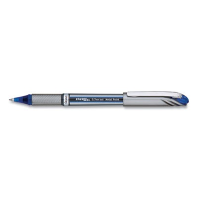 Pentel EnerGel NV Stick Gel Pen, 0.7 mm Metal Tip, Blue Ink/Barrel, Dozen PENBL27C