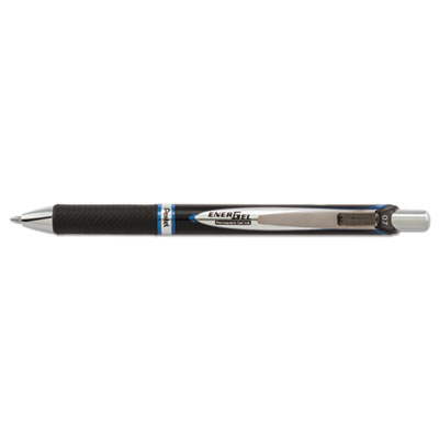 Pentel EnerGel PRO Retractable Gel Pen, Medium 0.7mm, Blue Ink, Black Barrel PENBLP77C