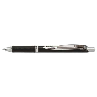 Pentel EnerGel PRO Retractable Gel Pen, Medium 0.7mm, Black Ink, Black Barrel PENBLP77A