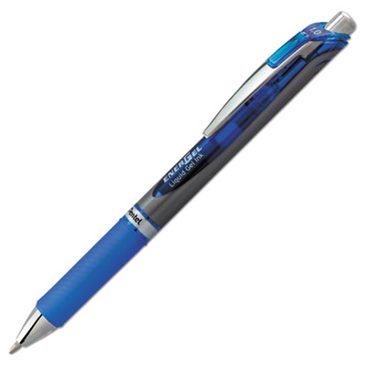 Pentel EnerGel RTX Retractable Gel Pen, Bold 1 mm, Blue Ink, Blue/Gray Barrel PENBL80C