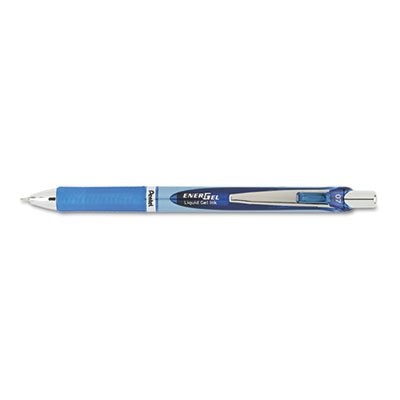 Pentel EnerGel RTX Retractable Liquid Gel Pen, .7mm, Needle, Black/Gray Brl, Blue Ink PENBLN77C