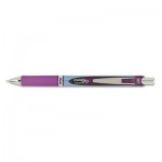 Pentel EnerGel RTX Retractable Liquid Gel Pen, .7mm, Needle, Bk/Gray Barrel, Violet Ink PENBLN77V