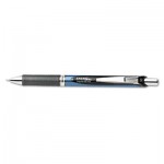 Pentel EnerGel RTX Retractable Liquid Gel Pen, .5mm, Silver/Black Barrel, Black Ink PENBLN75A