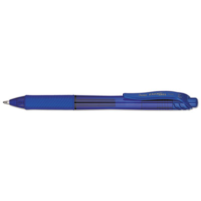 Pentel EnerGel-X Retractable Gel Pen, 1 mm Metal Tip, Blue Ink, Translucent Blue Barrel, Dozen PENBL110C