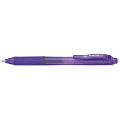 Pentel EnerGel-X Retractable Gel Pen, 0.7 mm Metal Tip, Violet Ink/Barrel, Dozen PENBL107V