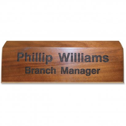 Xstamper Engraved Walnut Desk Sign K82