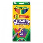 Crayola 682424 Erasable Color Pencil Set, 3.3 mm, 2B (#1), Assorted Lead/Barrel Colors, 24/Pack CYO682424