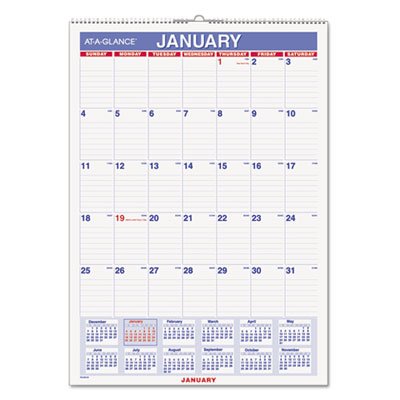 At-A-Glance Erasable Wall Calendar, 12 x 17, White, 2016 AAGPMLM0228