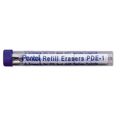 Pentel Eraser Refills, PDE1, 5/Tube PENPDE1