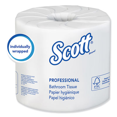 Scott Essential 100% Recycled Fiber SRB Bathroom Tissue, Septic Safe, 2-Ply, White, 506 Sheets/Roll, 80 Rolls/Carton KCC13217