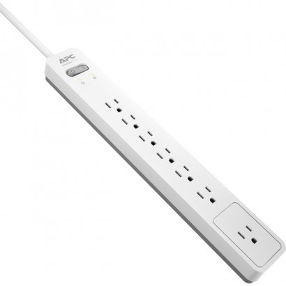 APC by Schneider Electric Essential SurgeArrest 7 Outlet 6 Foot Cord 120V, White and Grey PE76WG