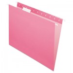 Pendaflex Essentials Colored Hanging Folders, 1/5 Tab, Letter, Pink, 25/Box PFX81609