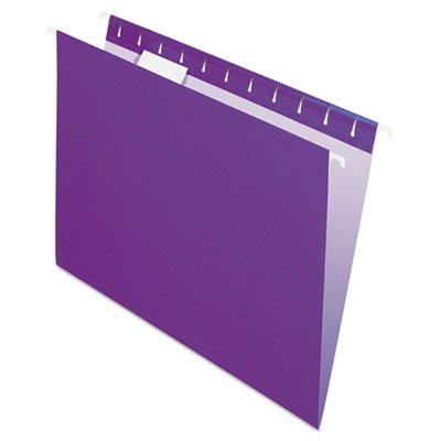 Pendaflex Essentials Colored Hanging Folders, 1/5 Tab, Letter, Violet, 25/Box PFX81611