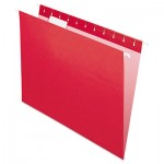 Pendaflex Essentials Colored Hanging Folders, 1/5 Tab, Letter, Red, 25/Box PFX81608