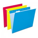Pendaflex Essentials Colored Hanging Folders, 1/5 Tab, Letter, Assorted Colors, 25/Box PFX81612