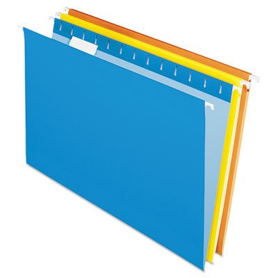 Pendaflex Essentials Colored Hanging Folders, 1/5 Tab, Legal, Assorted Colors, 25/Box PFX81632