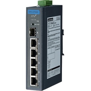 Advantech Ethernet Device, 4FE+1GE+1G SFP Unmanaged Ind. PoE Switch W/T EKI-2706E-1GFPI-AE