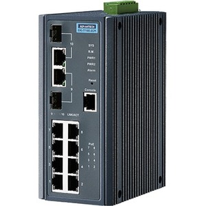 Advantech Ethernet Device, 8FE + 2G Combo Managed POE+ Switch w/Wide Temp EKI-7710E-2CPI-AE