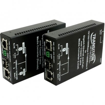 Transition Networks Ethernet Over 2-Wire Extender With PoE+ EO2PD4052-111