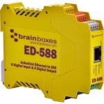 Brainboxes Ethernet to 8 Digital Inputs and 8 Digital Outputs + RS485 Gateway ED-588-X50M