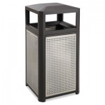 Safco Evos Series Steel Waste Container, 38 gal, Black SAF9934BL