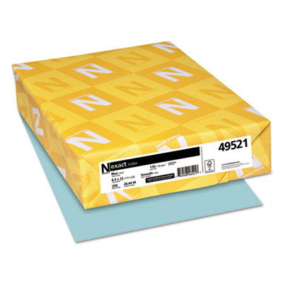 Neenah Paper Exact Index Card Stock, 110 lb, 8.5 x 11, Blue, 250/Pack WAU49521