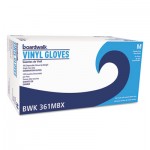 BWK361MCT Exam Vinyl Gloves, Clear, Medium, 3 3/5 mil, 1000/Carton BWK361MCT