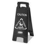 RCP 1867505 Executive 2-Sided Multi-Lingual Caution Sign, Black/White, 10 9/10 x 26 1/10 RCP1867505