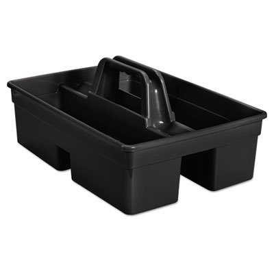 RCP 1880994 Executive Carry Caddy, 2-Compartment, Plastic, 10 3/4"W x 6 1/2"H, Black RCP1880994