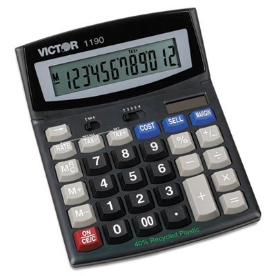 Victor Executive Desktop Calculator, 12-Digit LCD VCT1190