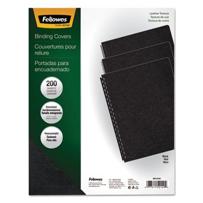 Fellowes Executive Presentation Binding System Covers, 11-1/4 x 8-3/4, Black, 200/Pack FEL52149