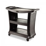 9T6800 BLA Executive Service Cart, Three-Shelf, 20-1/3w x 38-9/10d, Black RCP9T6800BK