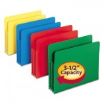 Smead Exp File Pockets, Straight Tab, Poly, Letter, Assorted, 4/Box SMD73500