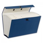 Smead Expanding File Box, 16.63" Expansion, 19 Sections, 1/19-Cut Tab, Legal Size, Blue SMD70806