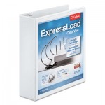 Cardinal ExpressLoad ClearVue Locking D-Ring Binder, 3 Rings, 2" Capacity, 11 x 8.5, White CRD49120