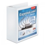 Cardinal ExpressLoad ClearVue Locking D-Ring Binder, 3 Rings, 4" Capacity, 11 x 8.5, White CRD49140
