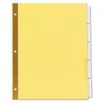UNV21875 Extended Insert Indexes, Five Clear Tabs, Letter, Buff, 6 Sets/Pack UNV21875