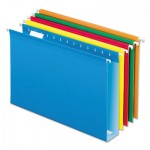 Pendaflex 04153X2 ASST Extra Capacity Reinforced Hanging File Folders with Box Bottom, Legal Size, 1/5-Cut Tab, Assorted, 25