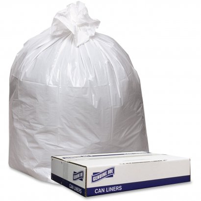 Genuine Joe Extra Heavy-duty White Trash Can Liners 3339W