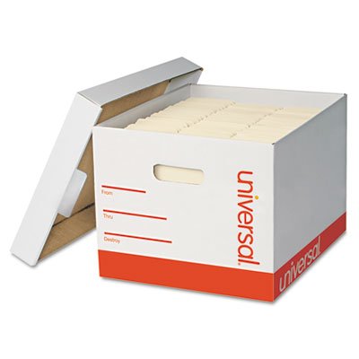 UNV85700 Extra-Strength Storage Box w/Lid, Letter/Legal, 12 x 15 x 10, White, 12/Carton UNV85700