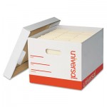 UNV85700 Extra-Strength Storage Box w/Lid, Letter/Legal, 12 x 15 x 10, White, 12/Carton UNV85700