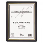 NuDell 11988 EZ Mount Document Frame w/Trim Accent, Plastic, 8-1/2 x 11, Black/Gold, 18/CT NUD11818