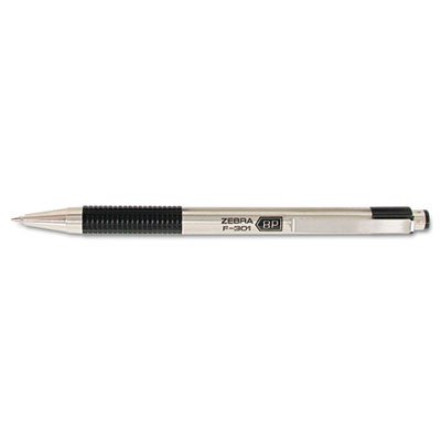 Zebra F-301 Ballpoint Retractable Pen, Black Ink, Fine ZEB27110