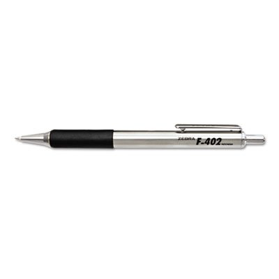 Zebra F-402 Ballpoint Retractable Pen, Black Ink, Fine, 2/Pack ZEB29212